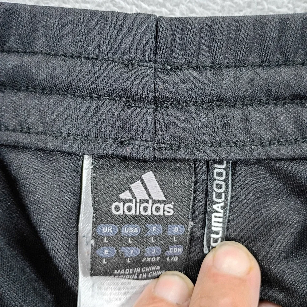Adidas Mens Climacool Track Pants Black Large 3-Stripe Zipped Pockets